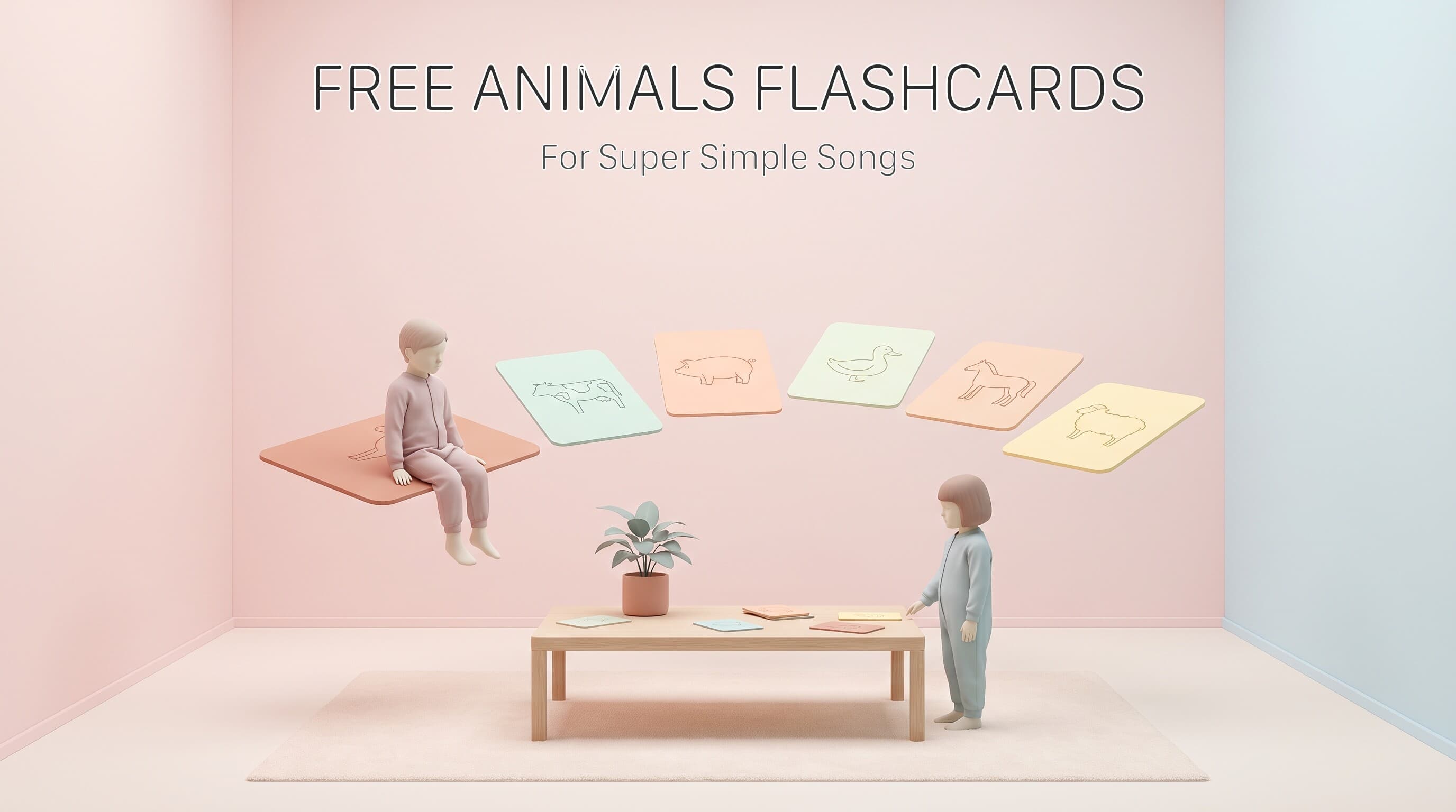 Free Printable Animals Flashcards for Super Simple Songs